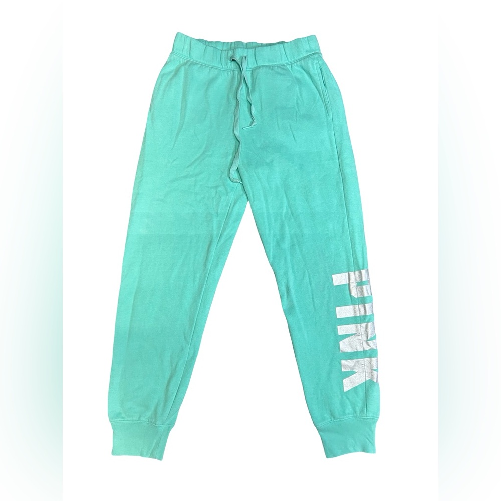 PINK Victoria's Secret Mint Green Logo Joggers